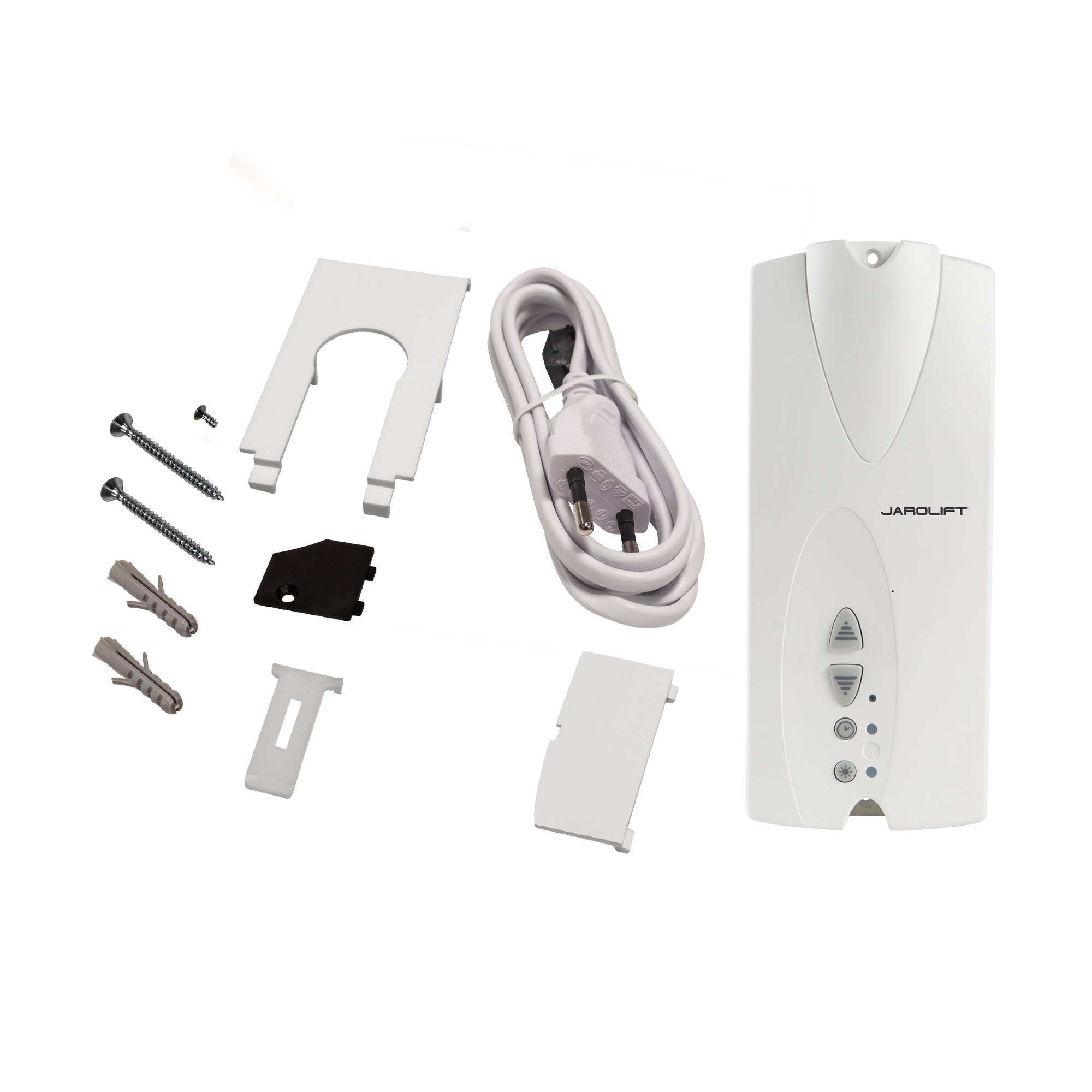 Avvolgitore elettrico con accessori e cavo per larghezze di nastro di 15 e 23 mm