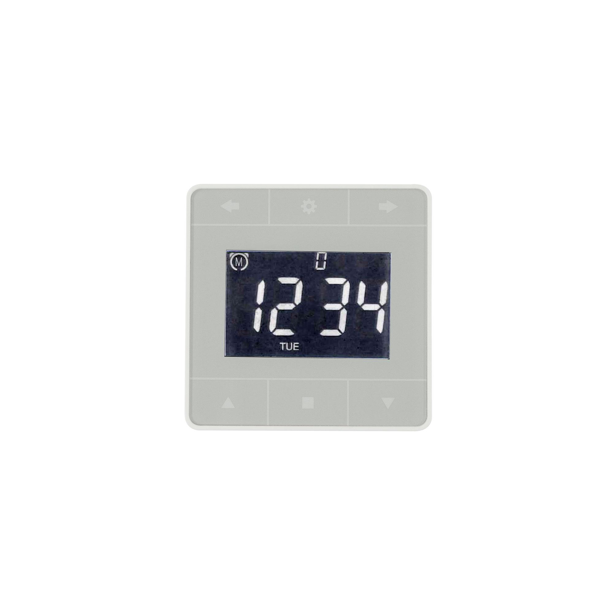 Timer digitale con display touch e tasti per controllare le impostazioni