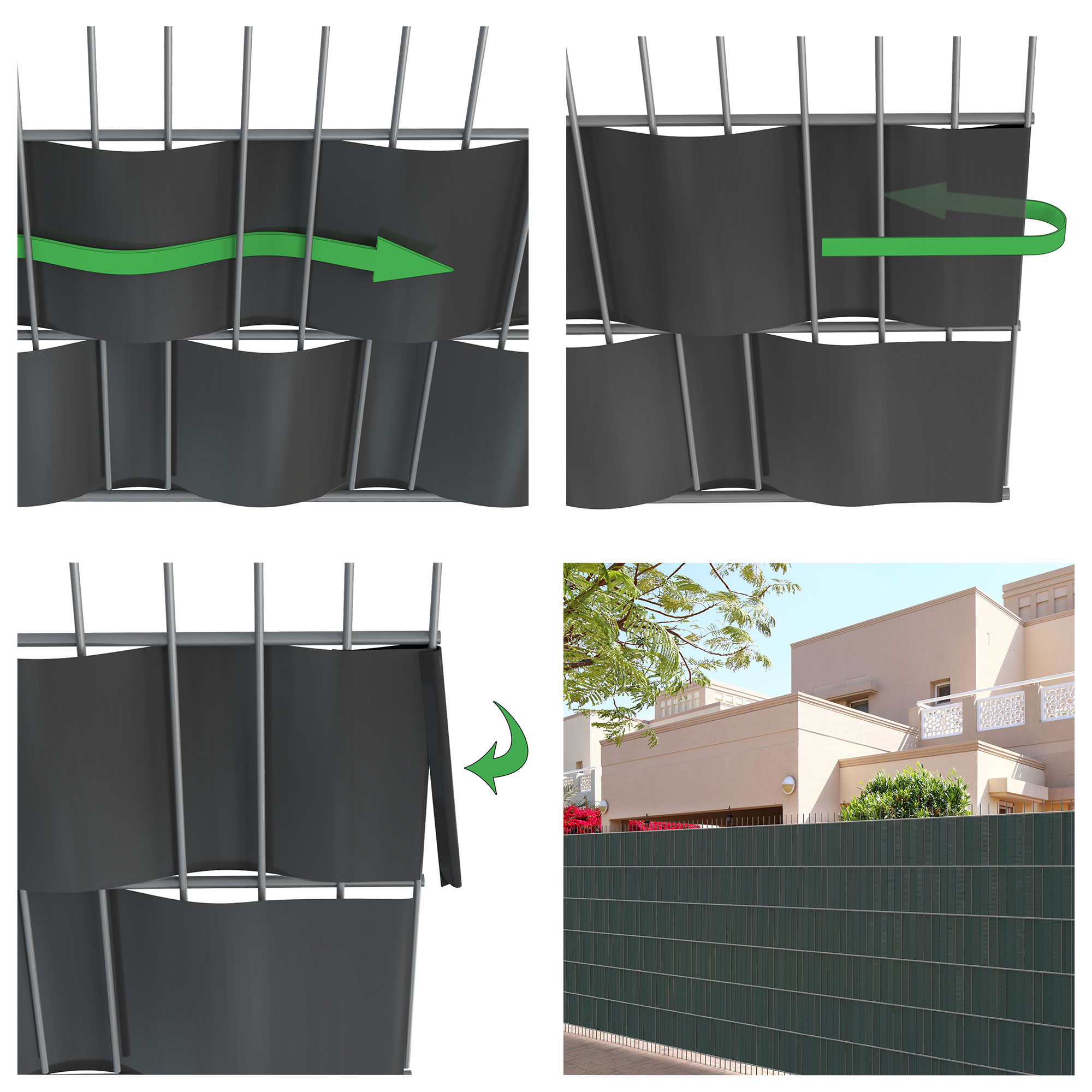 Striscia di protezione in PVC intrecciata nel recinto per funzione di protezione all'aperto