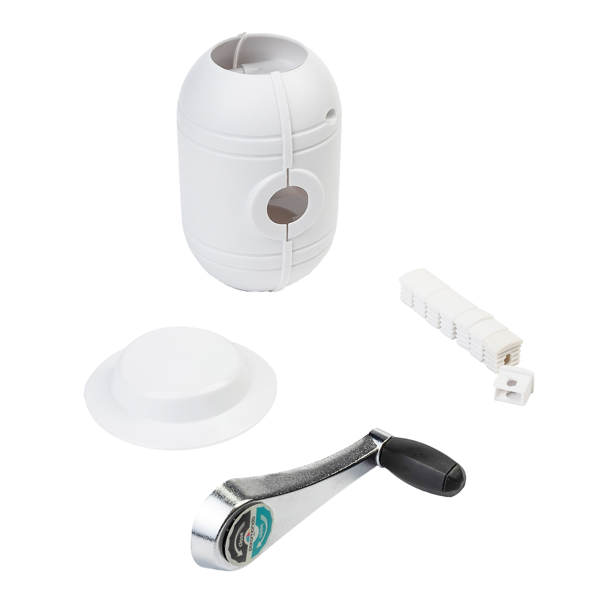 Set di ricambi per ombrello con vari componenti per montaggio e riparazione