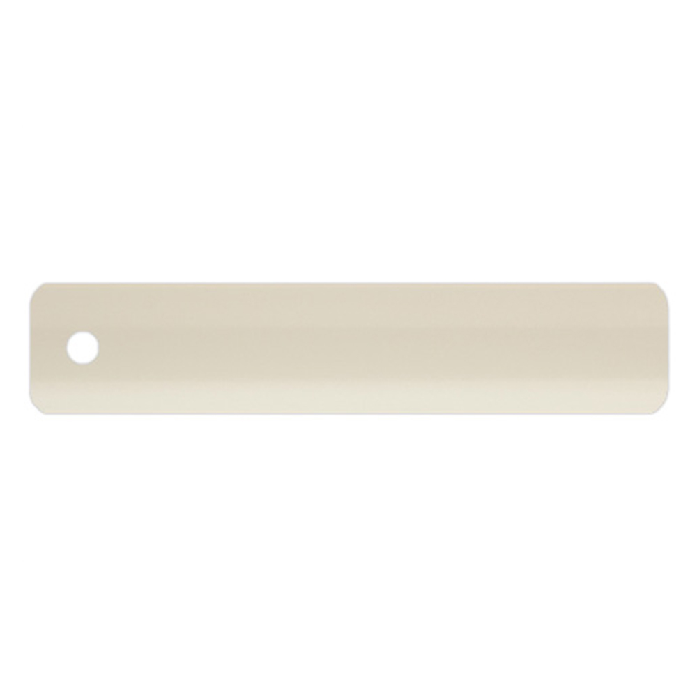 Campioni di lamelle per veneziane in alluminio su misura | 16 mm / 2083 beige / lucido Campione di persiana in alluminio con foro per fissaggio
