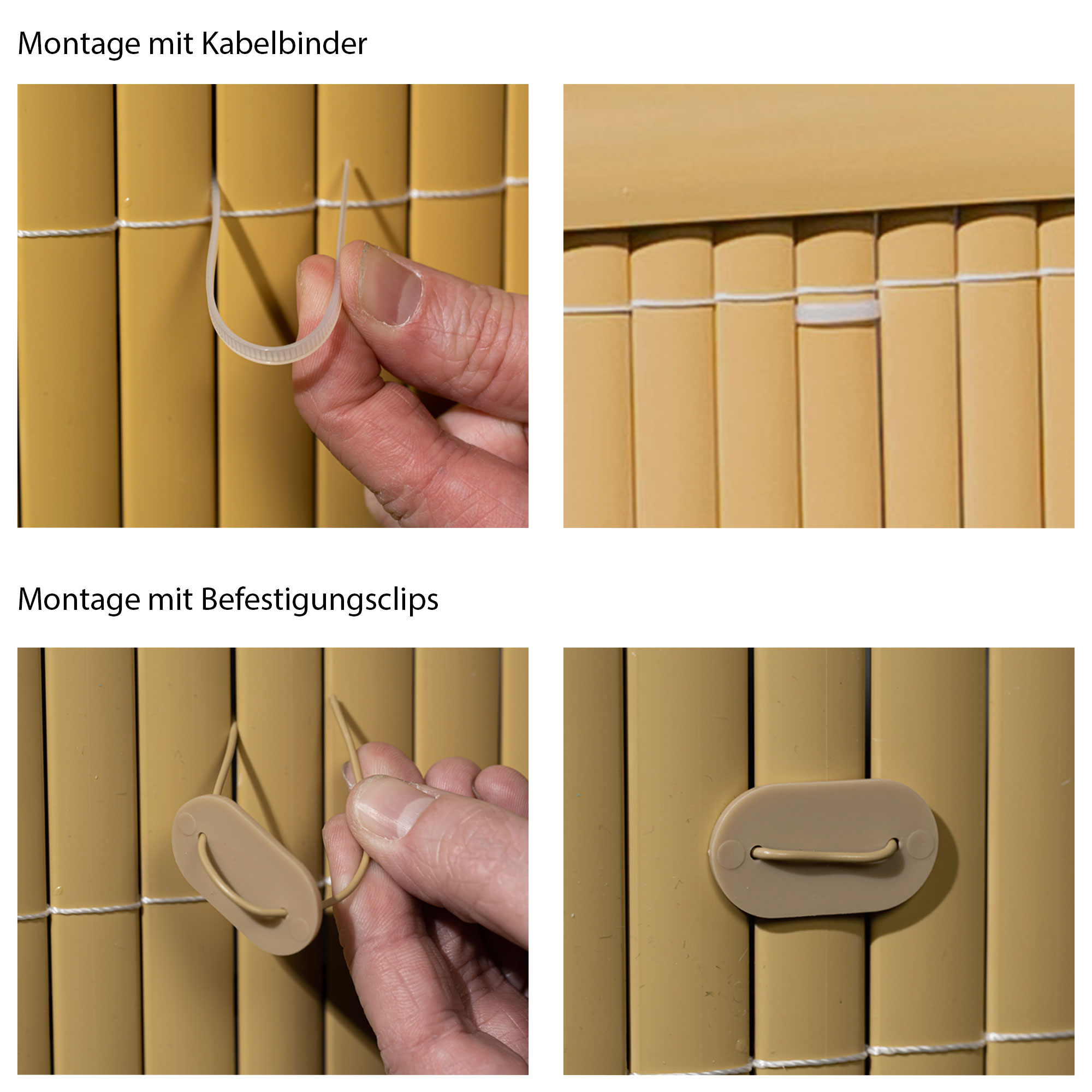 Tappeto di protezione in PVC montato con fascette e clip di fissaggio
