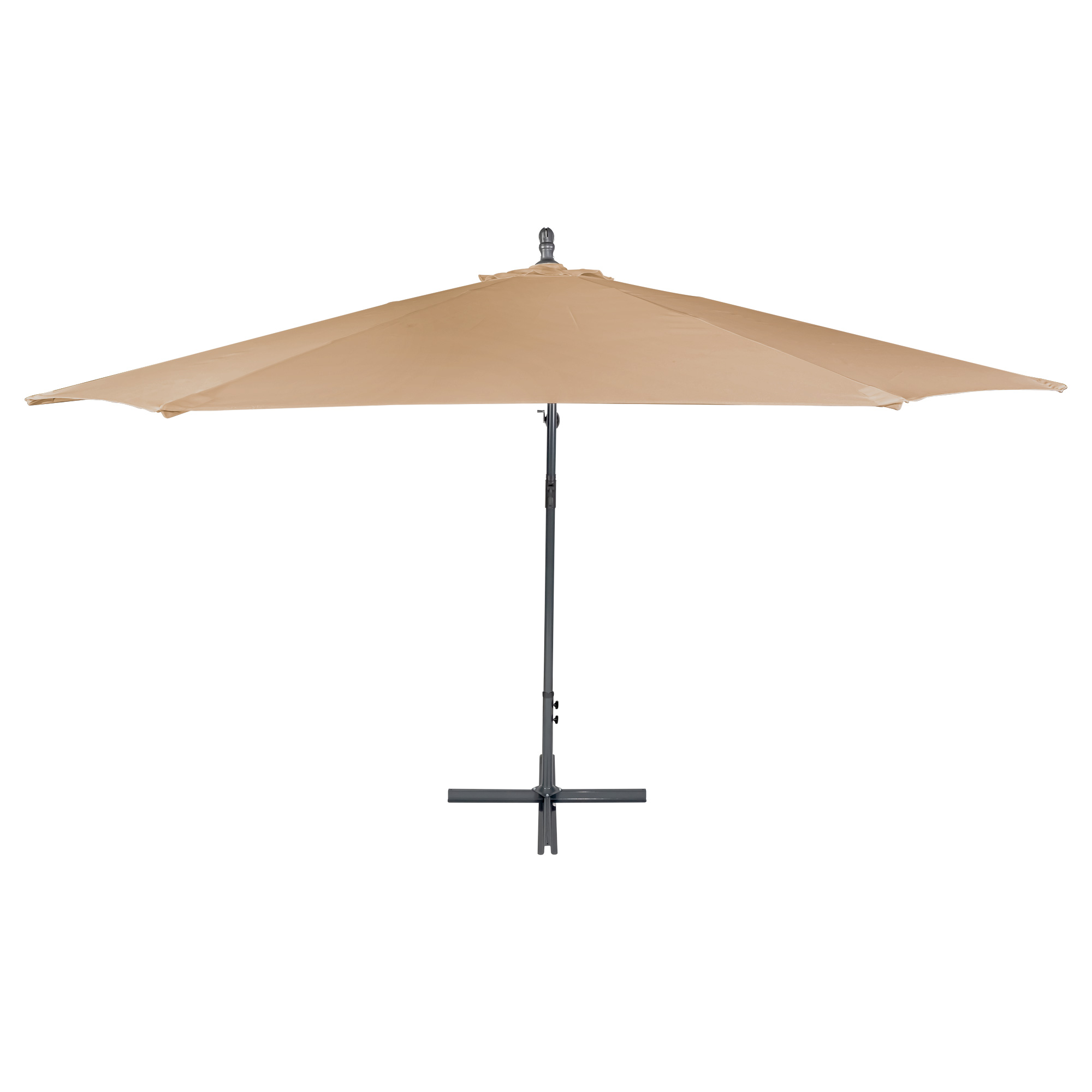 Ombrellone freestanding con supporto laterale e base a croce per ombra all'aperto