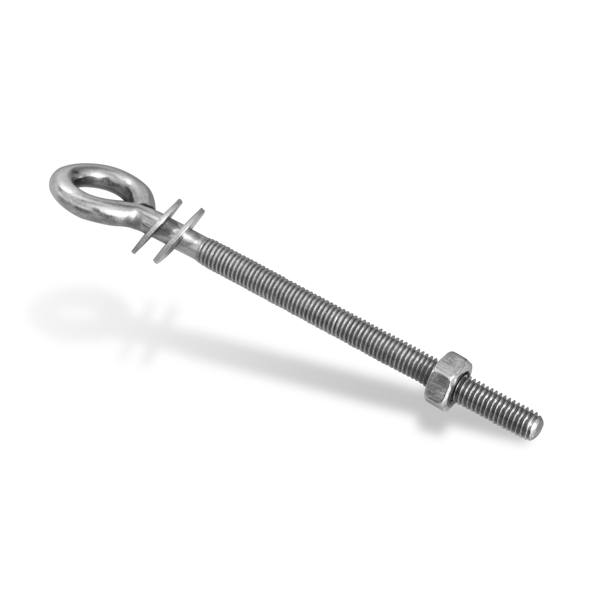 Gancio a vite in acciaio inox con filettatura e dado per pali in alluminio