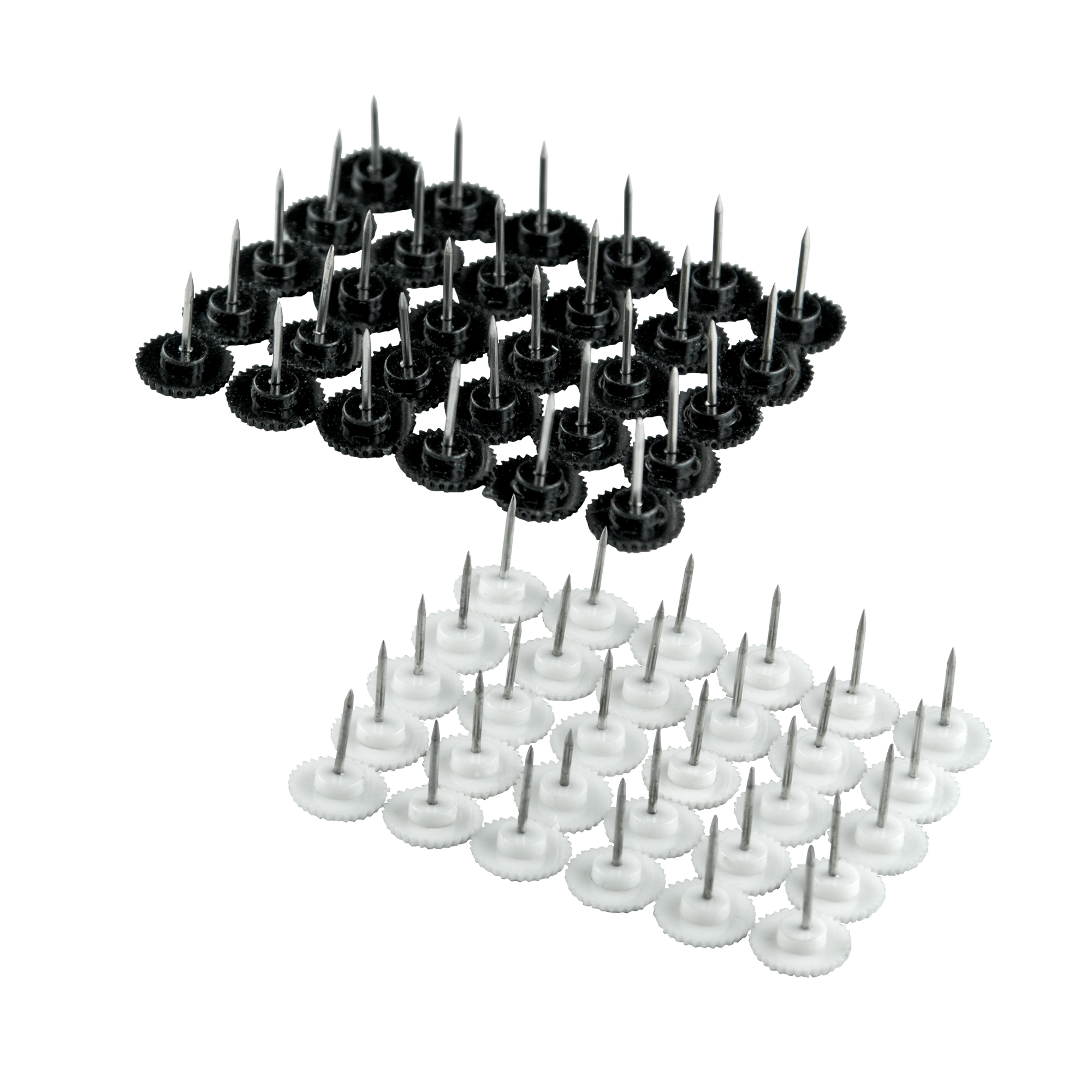 Kit di fissaggio per tendaggi magnetici con chiodi per telai in legno disposti in due gruppi
