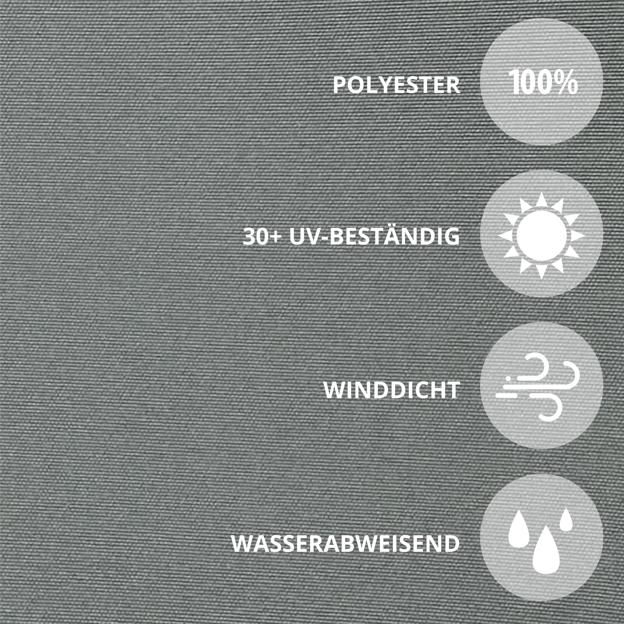Tenda a caduta laterale in poliestere, resistente ai raggi UV, antivento, idrorepellente, simboli illustrati