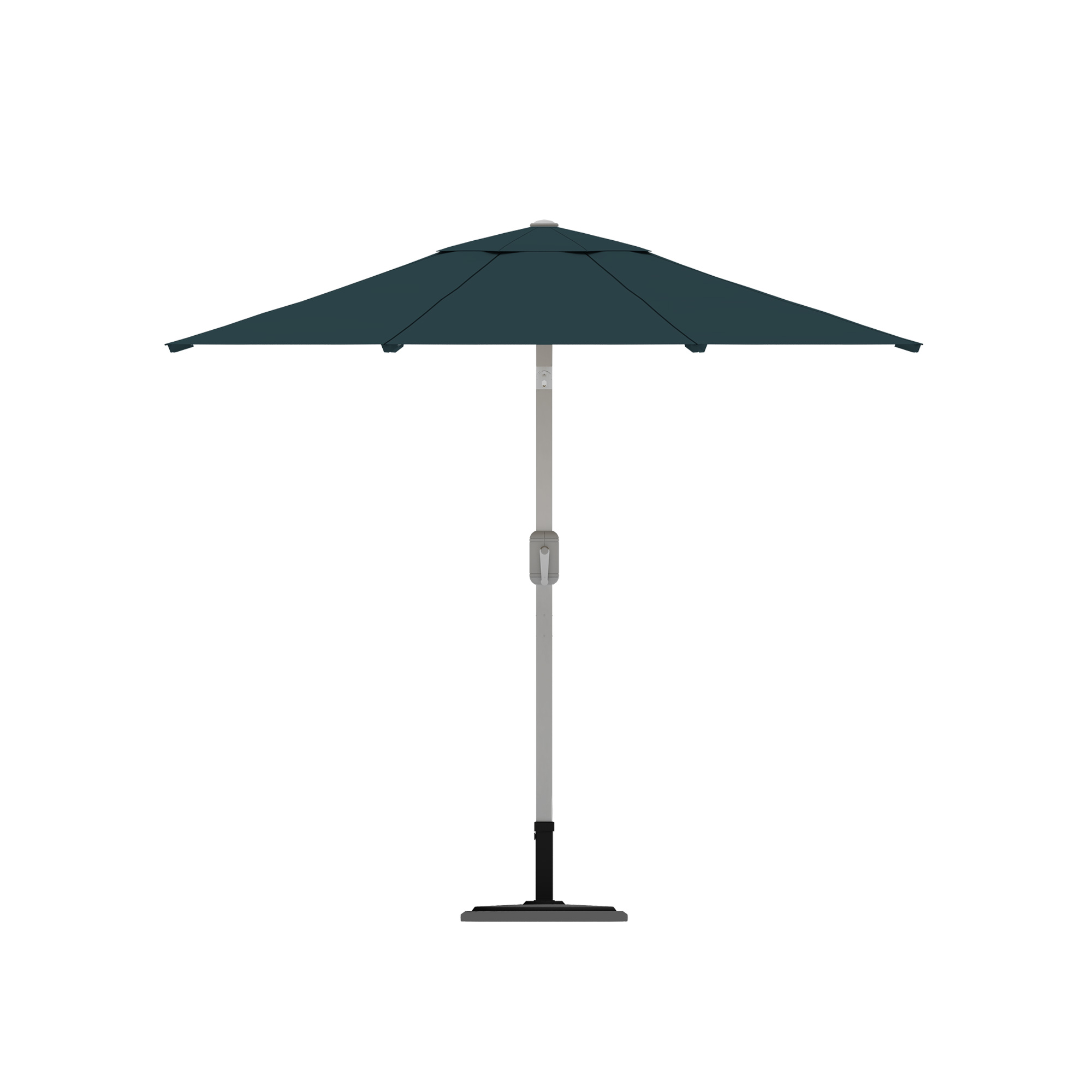 Ombrellone moderno con palo centrale e meccanismo a manovella