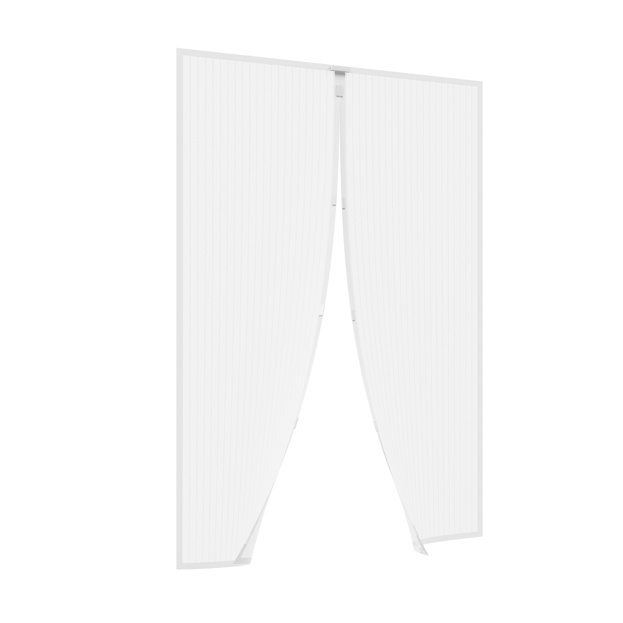 Tenda magnetica per porte con chiusura centrale e strisce verticali