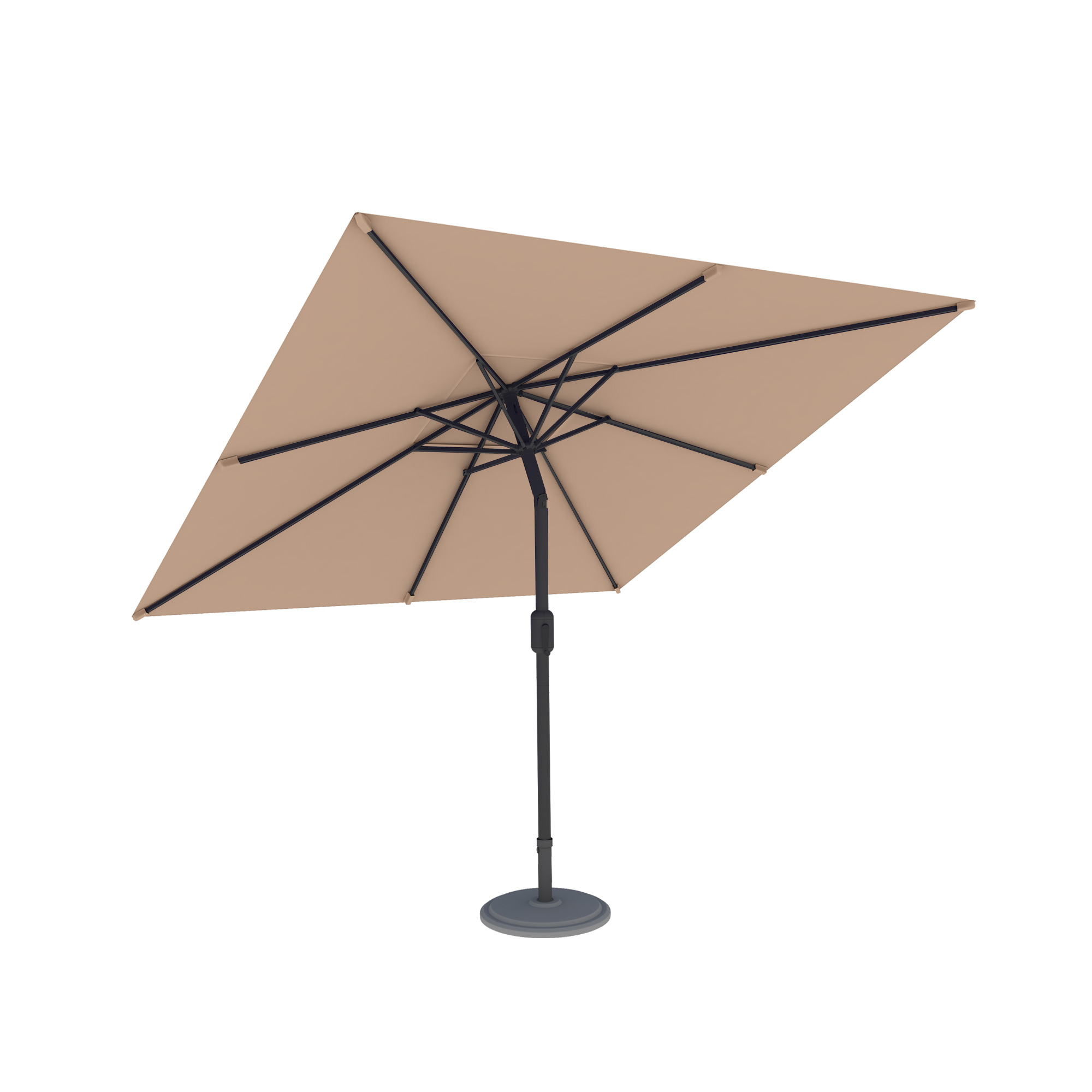 Ombrellone quadrato con base stabile e palo regolabile