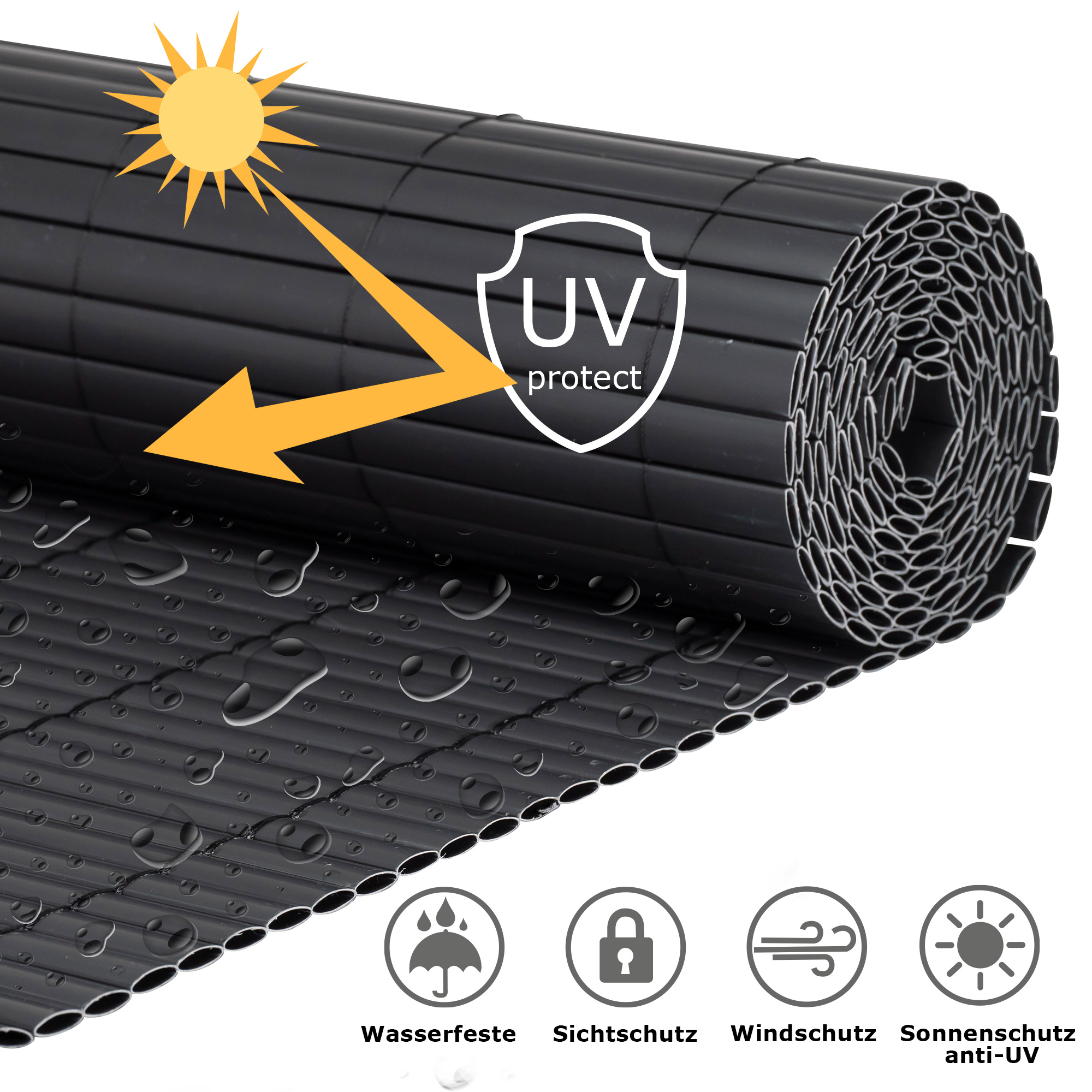 Rullo in materiale resistente alle intemperie con protezione UV, schermatura, protezione dal vento e idrorepellente