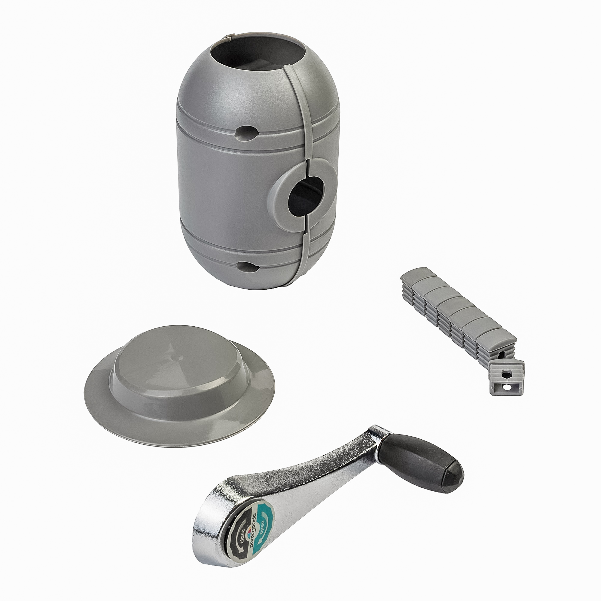 Set di ricambi per ombrello con vari componenti per montaggio e riparazione