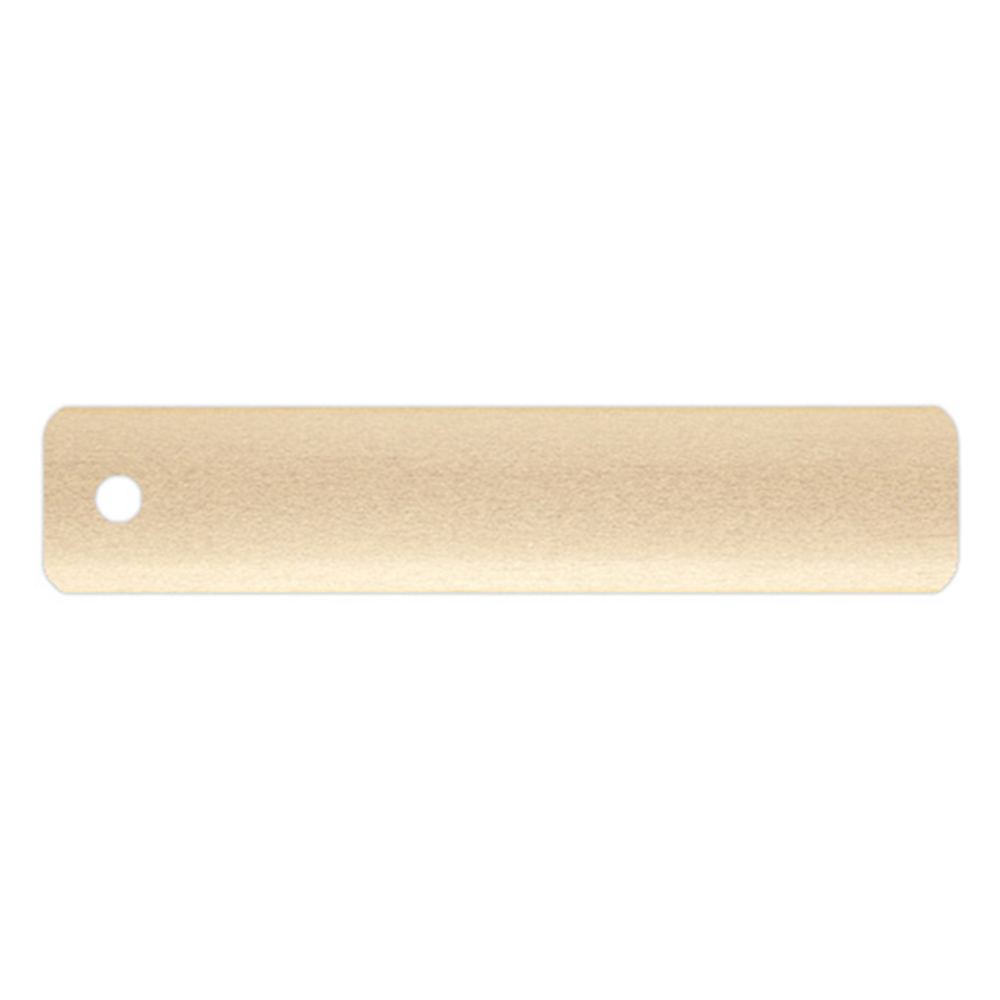 Campioni di lamelle per veneziane in alluminio su misura | 16 mm / 199 oro / lucido Campione di persiana in alluminio con foro per fissaggio