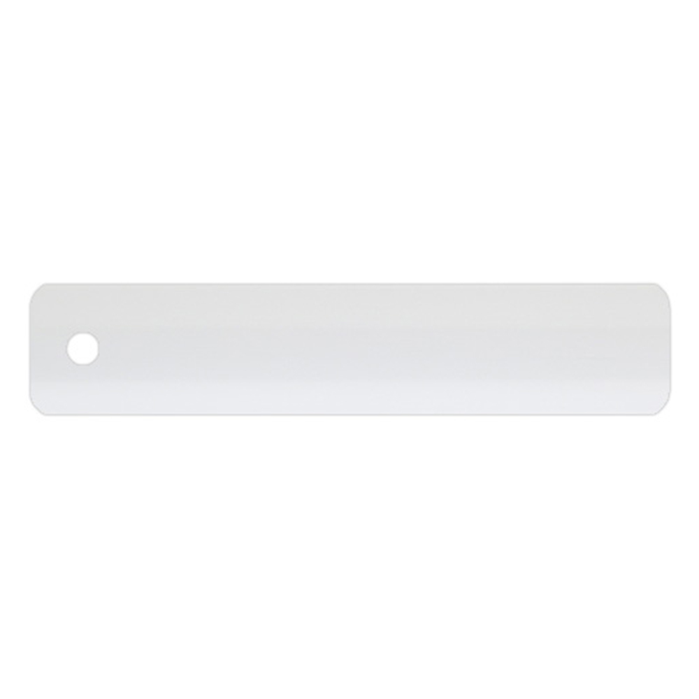 Campioni di lamelle per veneziane in alluminio su misura | 16 mm / 900 bianco / lucido Campione di persiana in alluminio con foro per fissaggio