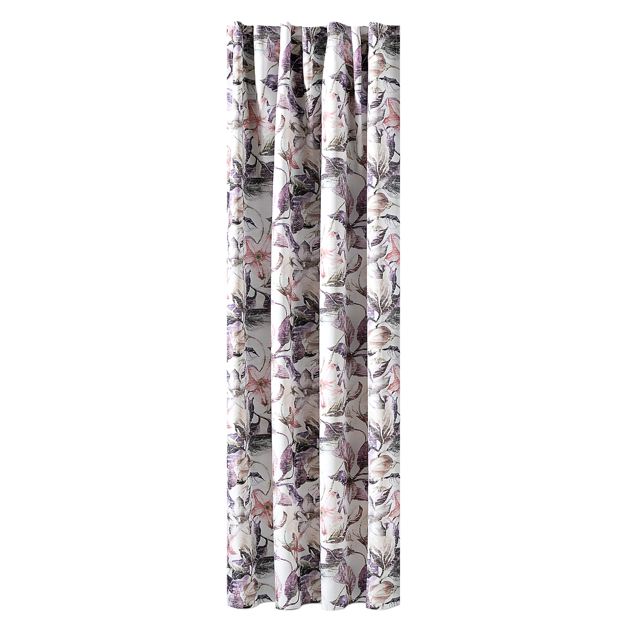 Tenda con nastro a occhiello e motivo floreale, decorativa e funzionale