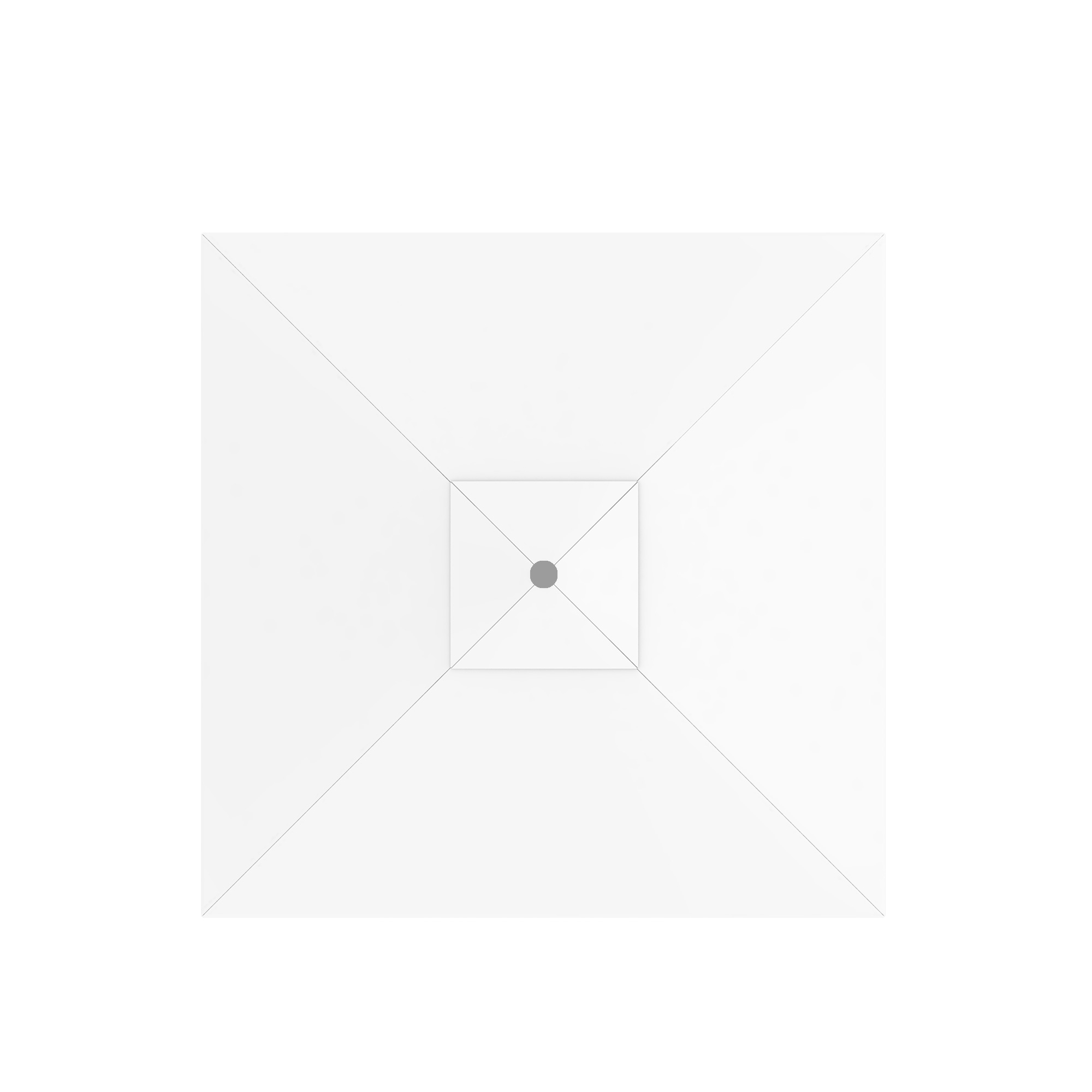 Ombrellone quadrato visto dall'alto, design simmetrico con punto centrale