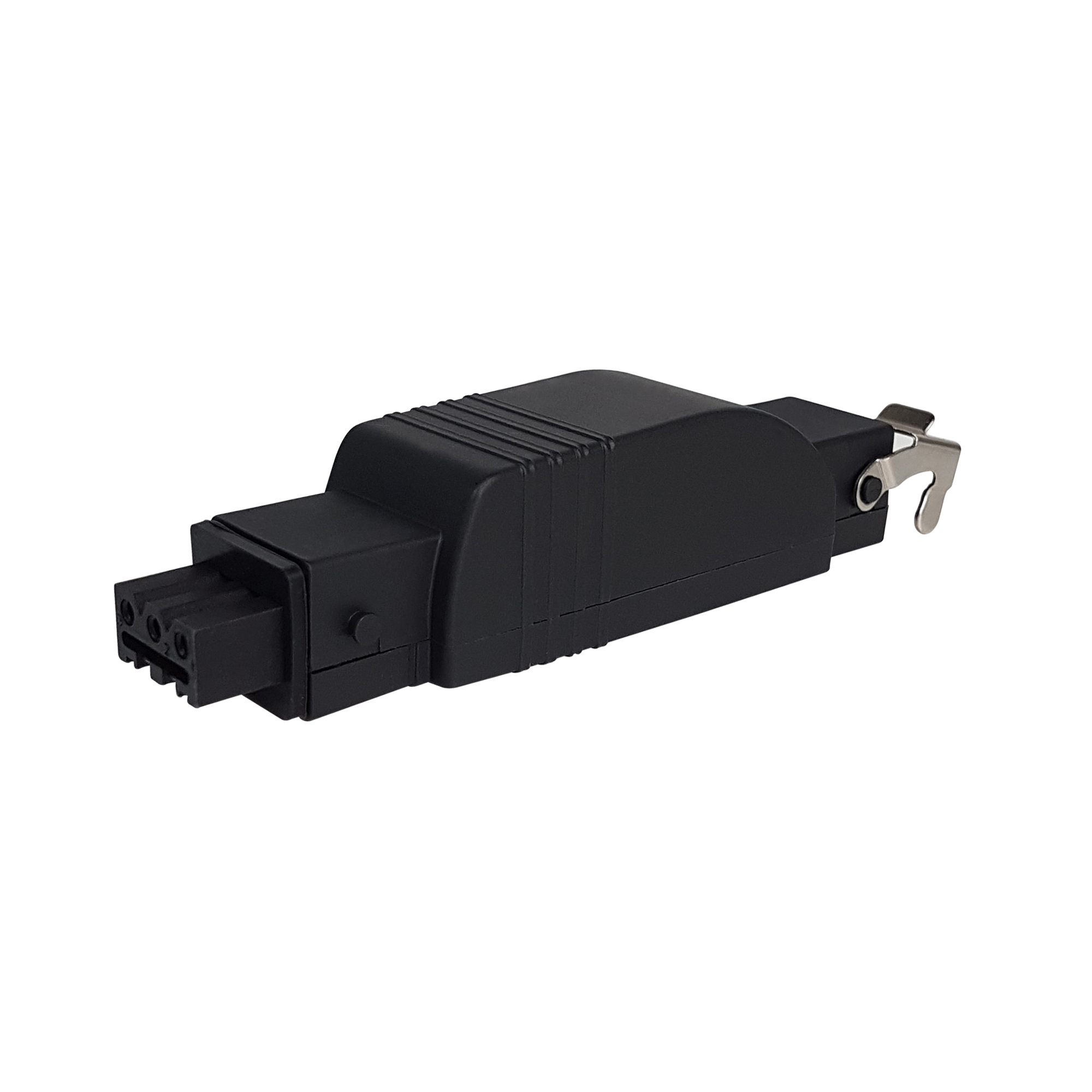 Componente elettronico con connettore e clip in metallo