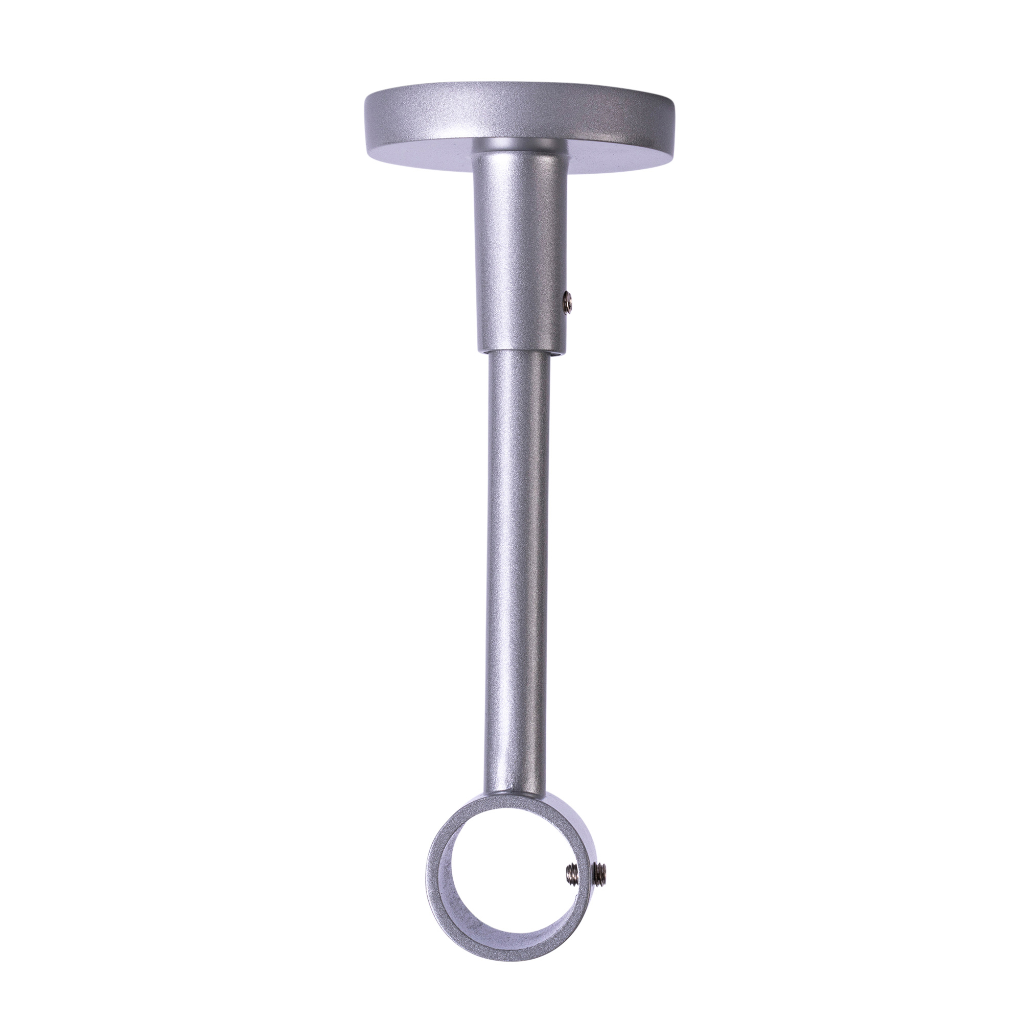 Supporto per asta di tende con due anelli aperti e fissaggio a soffitto