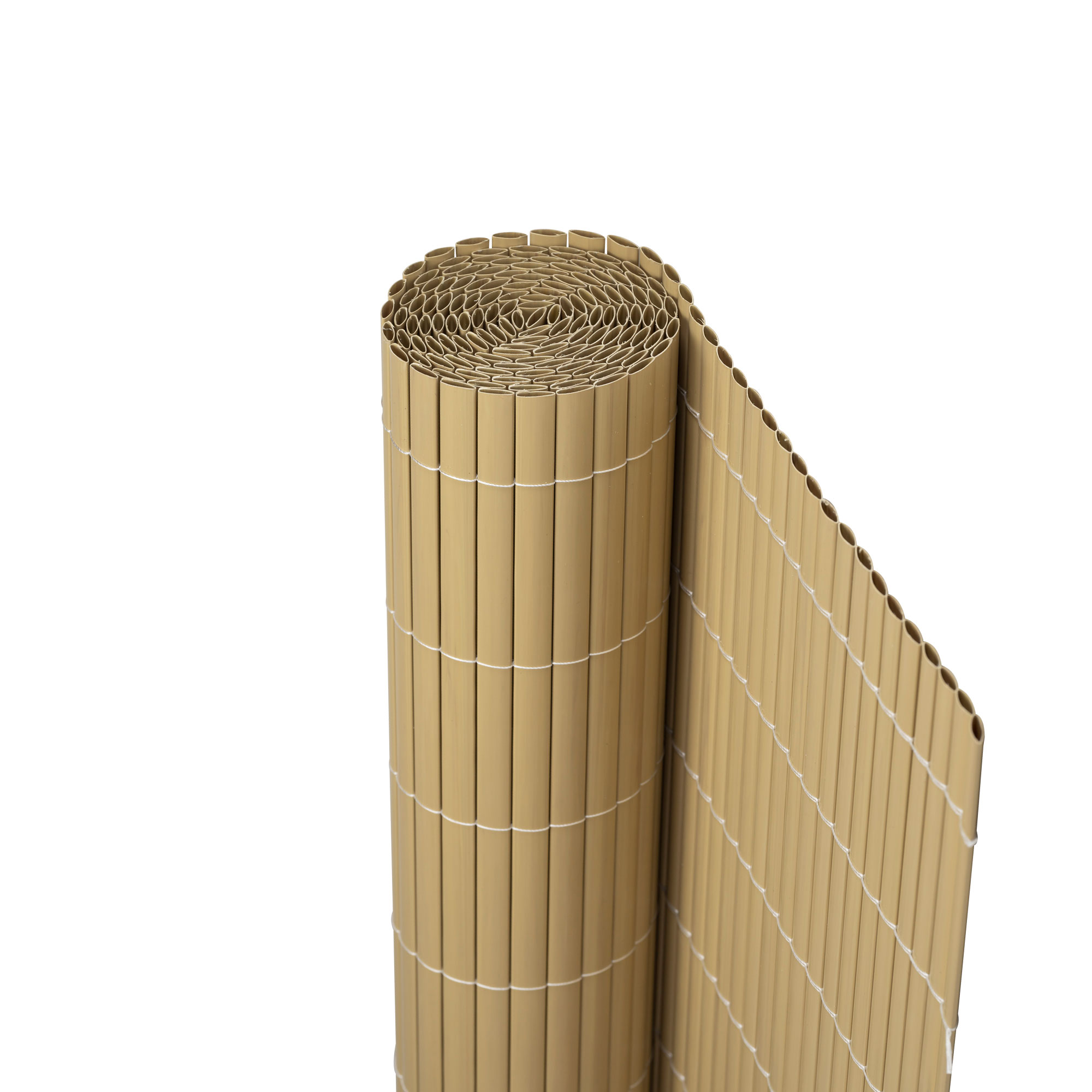 Rete di protezione in PVC arrotolata, simile al bambù, per privacy e decorazione