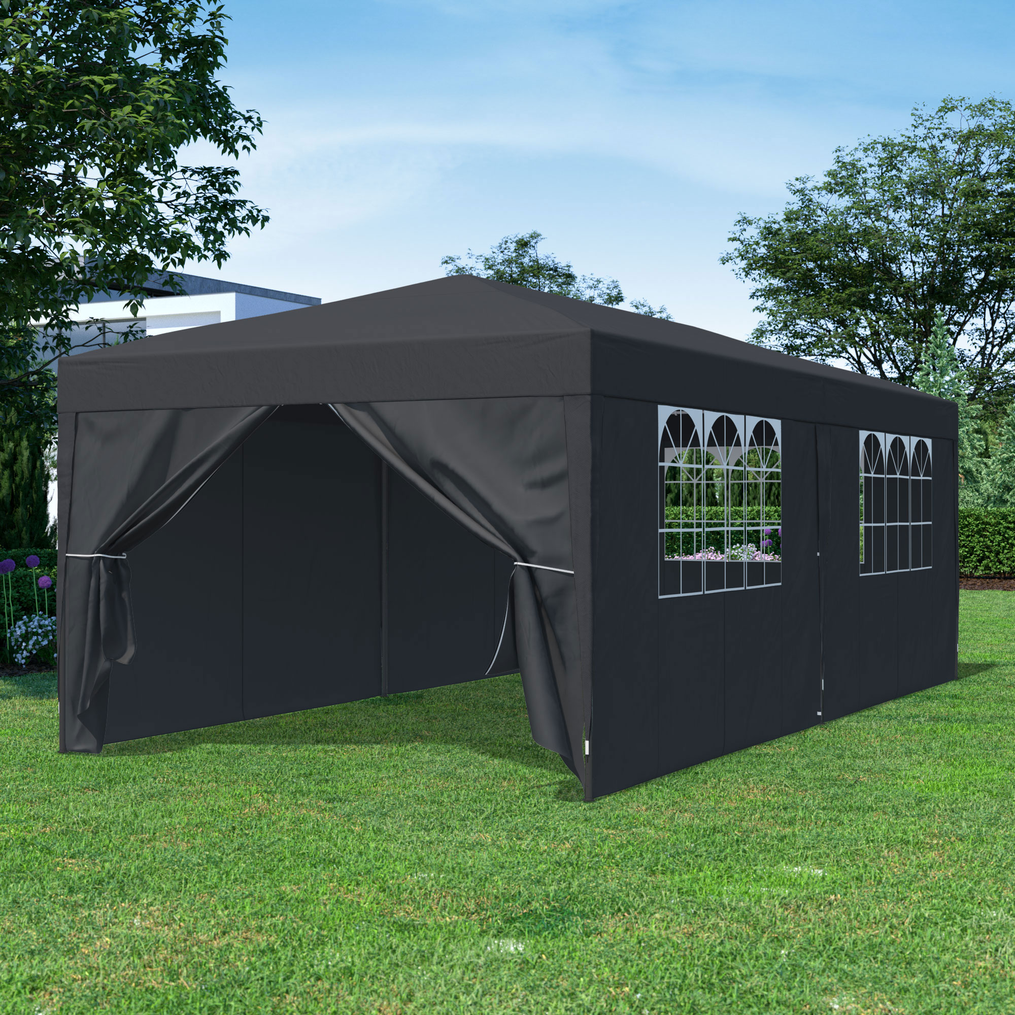 Parete laterale per gazebo SP-3 con finestre e apertura d'ingresso