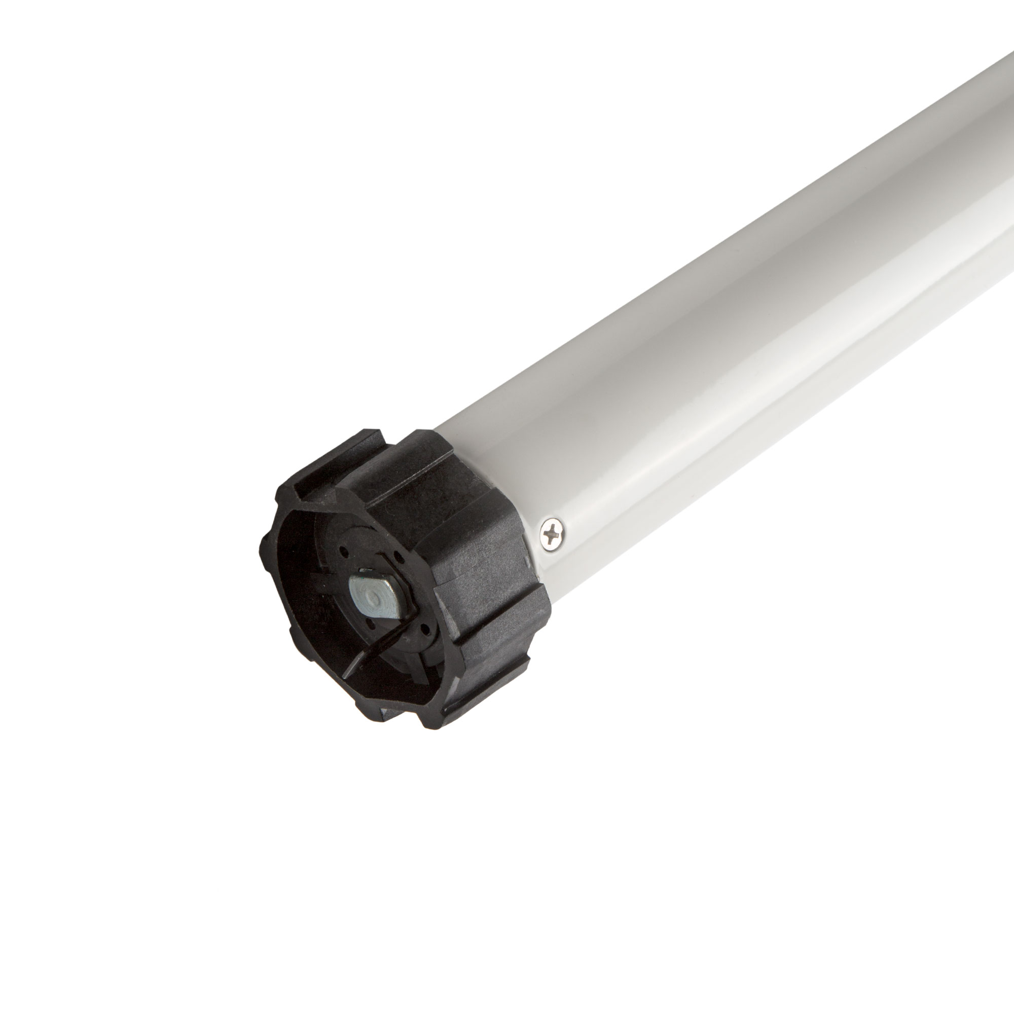 Motore per tende da sole SL con involucro cilindrico e elementi di fissaggio per azionamento tende