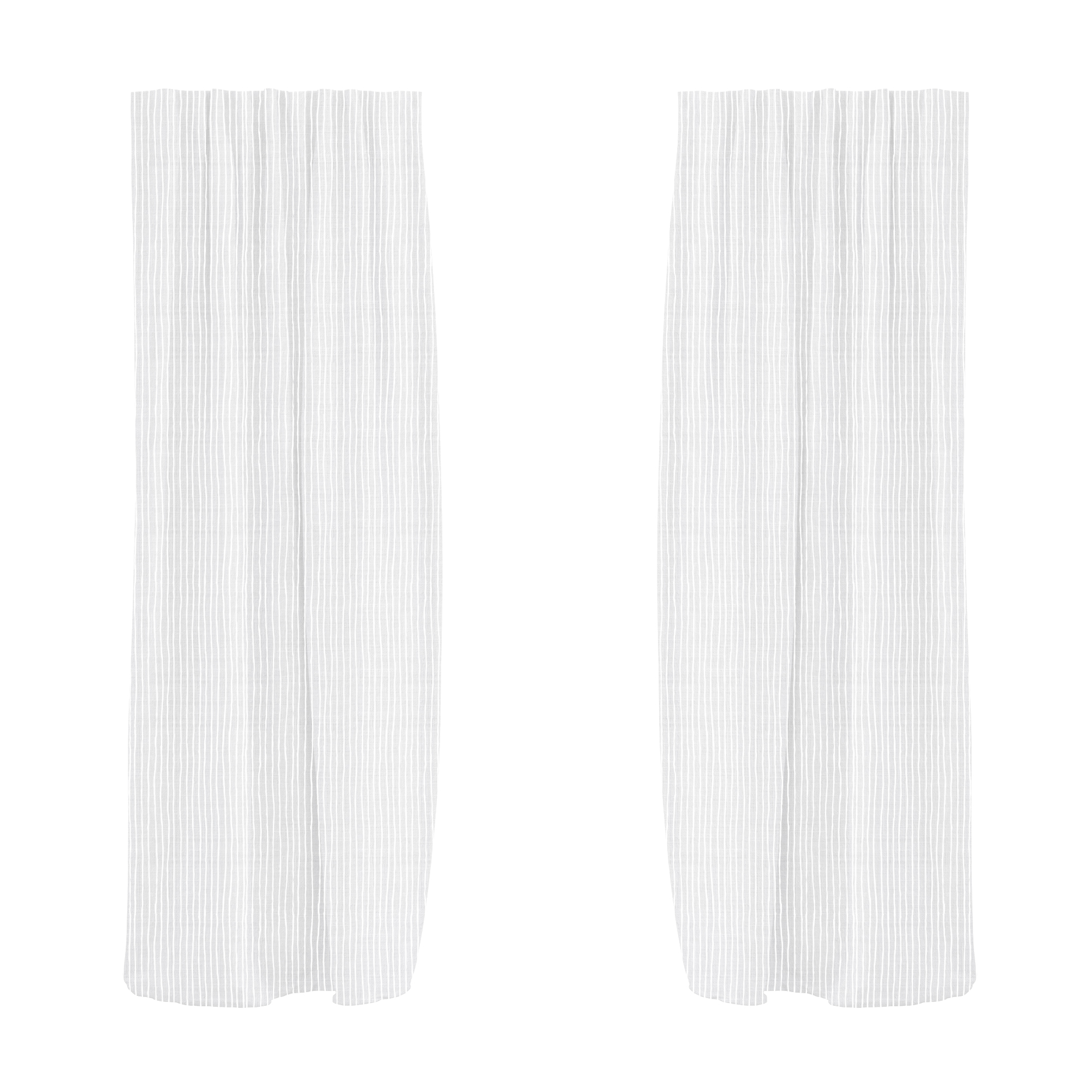Tenda con nastro a passante e linee verticali, due pannelli, funzionale e decorativa