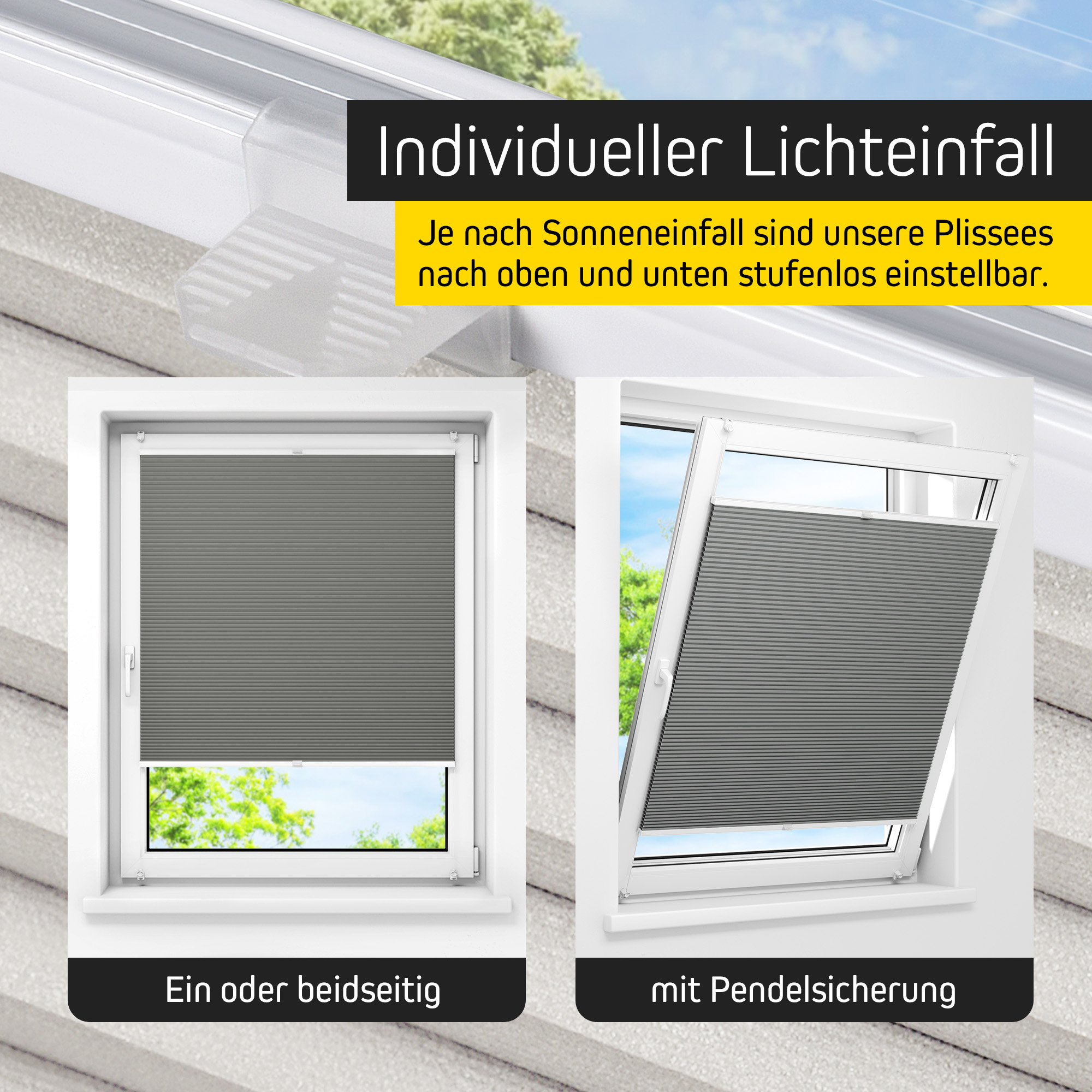 Finestra con plissé a nido d'ape regolabile per un'illuminazione personalizzata e sicurezza pendolare