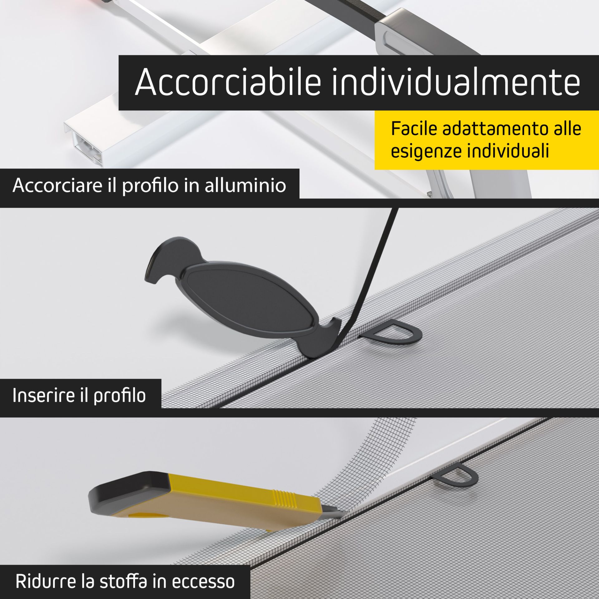 JAROLIFT Telaio per la protezione dagli insetti SlimLine per finestre prospettico